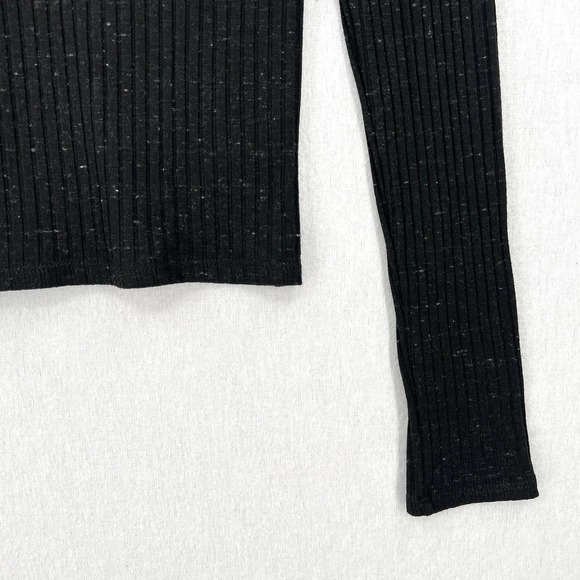 ENZA COSTA Long Sleeve Cardigan Womens Small Black Speckle V-neck Ribbed NWT - Picture 6 of 11